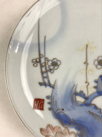 Antique Japanese Koimari Imari Plate Plum Blossom Nightingale Kozara Gold PY375