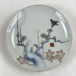 Antique Japanese Koimari Imari Plate Plum Blossom Nightingale Kozara Gold PY378