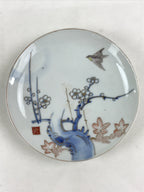 Antique Japanese Koimari Imari Plate Plum Blossom Nightingale Kozara Gold PY380