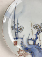Antique Japanese Koimari Imari Plate Plum Blossom Nightingale Kozara Gold PY380