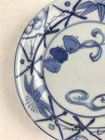 Antique Japanese Koimari Porcelain Plate Blue Sometsuke Flower Bird Kozara PY347