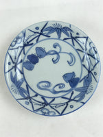 Antique Japanese Koimari Porcelain Plate Blue Sometsuke Flower Bird Kozara PY347