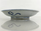 Antique Japanese Koimari Porcelain Plate Blue Sometsuke Flower Bird Kozara PY347