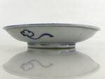 Antique Japanese Koimari Porcelain Plate Blue Sometsuke Flower Bird Kozara PY347