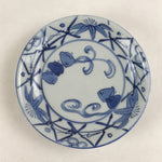 Antique Japanese Koimari Porcelain Plate Blue Sometsuke Flower Bird Kozara PY347