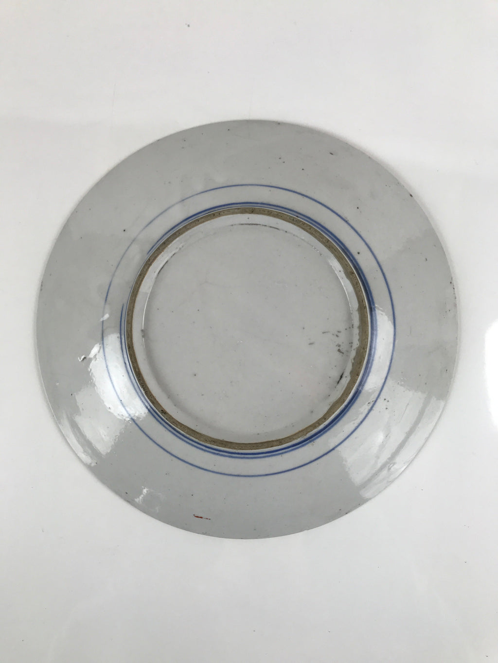 Antique Japanese Kutani Koimari Porcelain Round Plate Peony Red Blue Green PY818