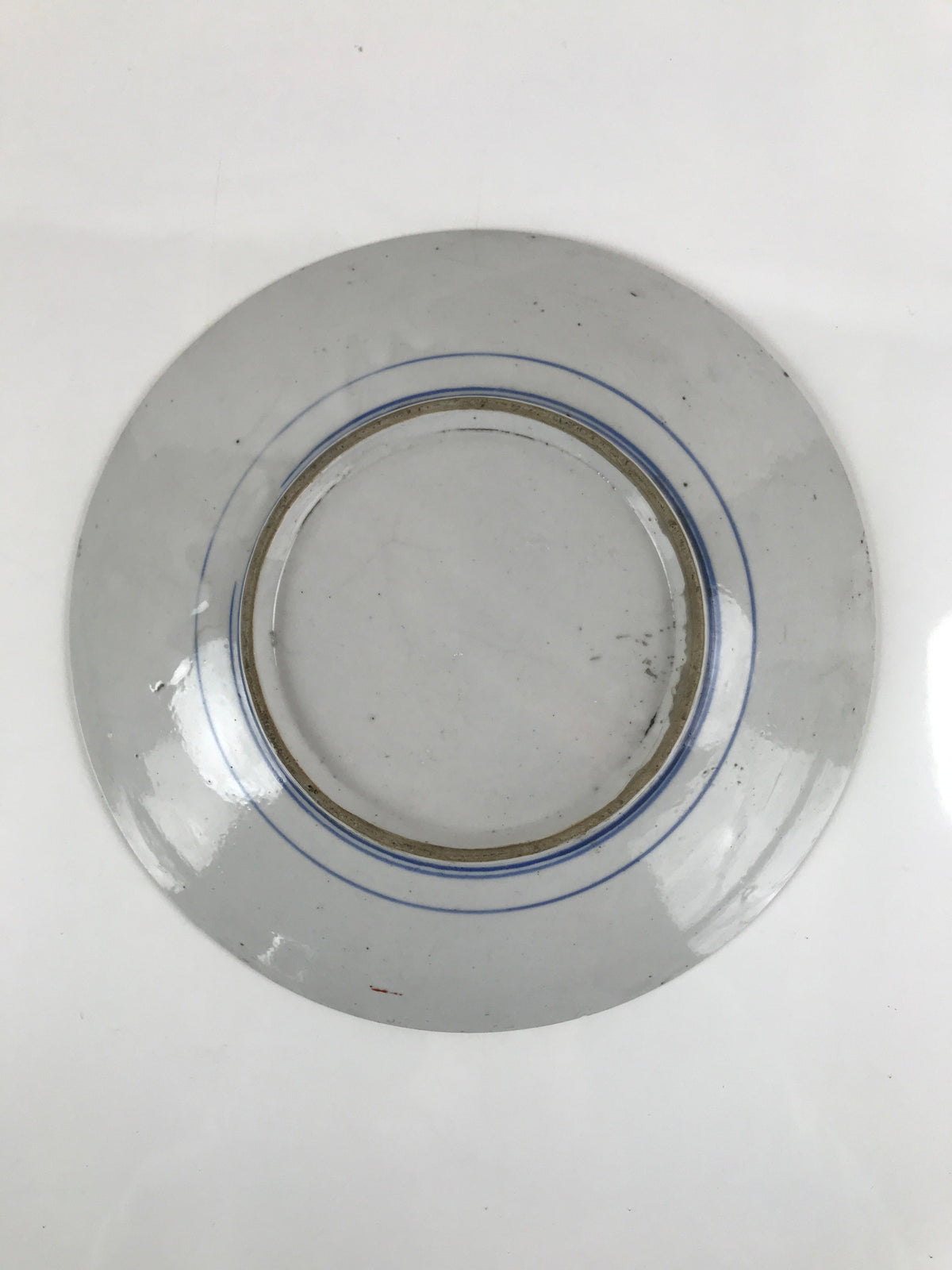 Antique Japanese Kutani Koimari Porcelain Round Plate Peony Red Blue Green PY818