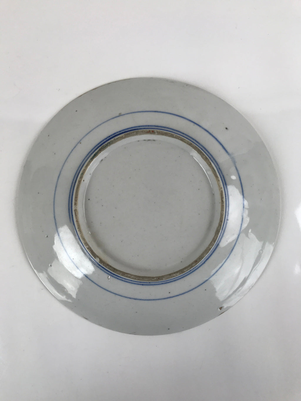 Antique Japanese Kutani Koimari Porcelain Round Plate Peony Red Blue Green PY820