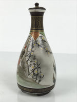 Antique Japanese Kutani Porcelain Lidded Sake Bottle Tokkuri Ebisu Daikoku TS895