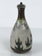 Antique Japanese Kutani Porcelain Lidded Sake Bottle Tokkuri Ebisu Daikoku TS896