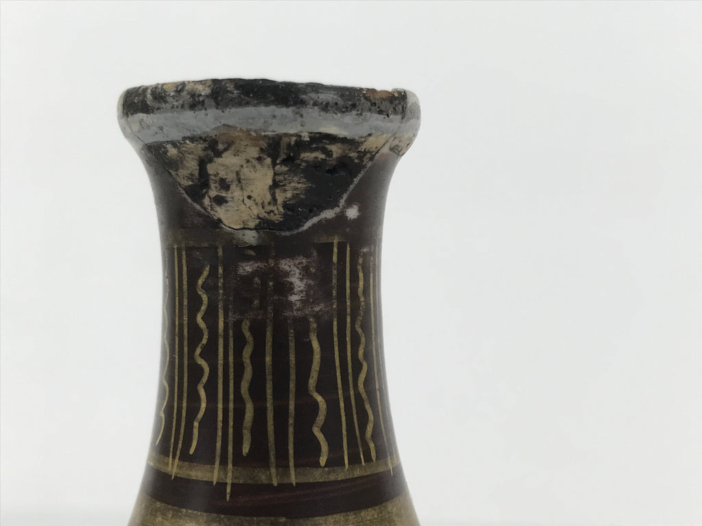 Antique Japanese Kutani Porcelain Lidded Sake Bottle Tokkuri Ebisu Daikoku TS896