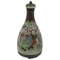Antique Japanese Kutani Porcelain Lidded Sake Bottle Tokkuri Ebisu Daikoku TS896