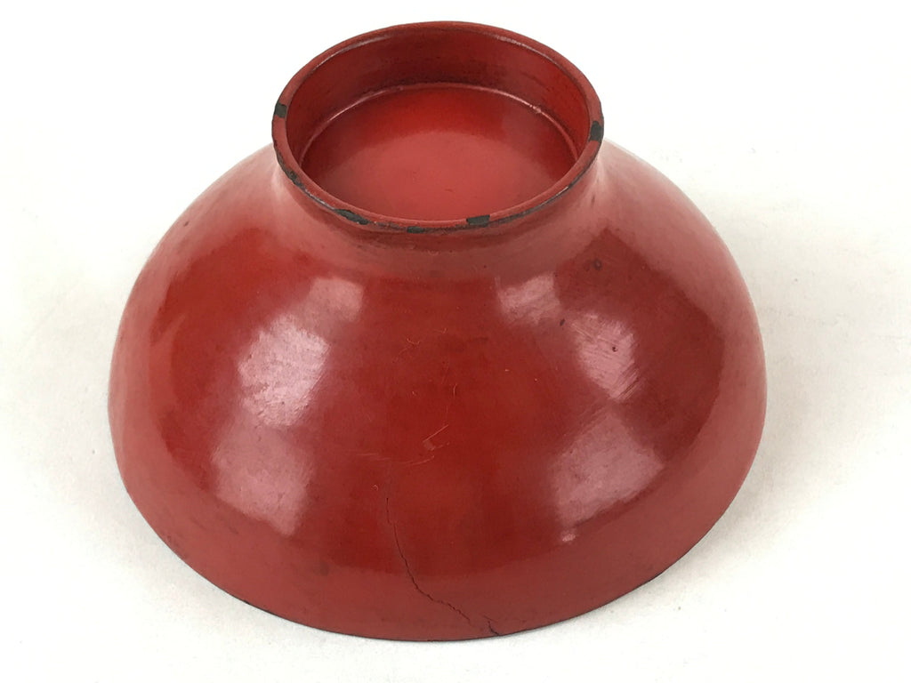 Antique Japanese Lacquer Lidded Bowl Wood Nimonowan Makie Chrysanthemum Red LB83