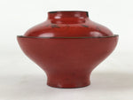 Antique Japanese Lacquer Lidded Bowl Wood Nimonowan Makie Chrysanthemum Red LB83