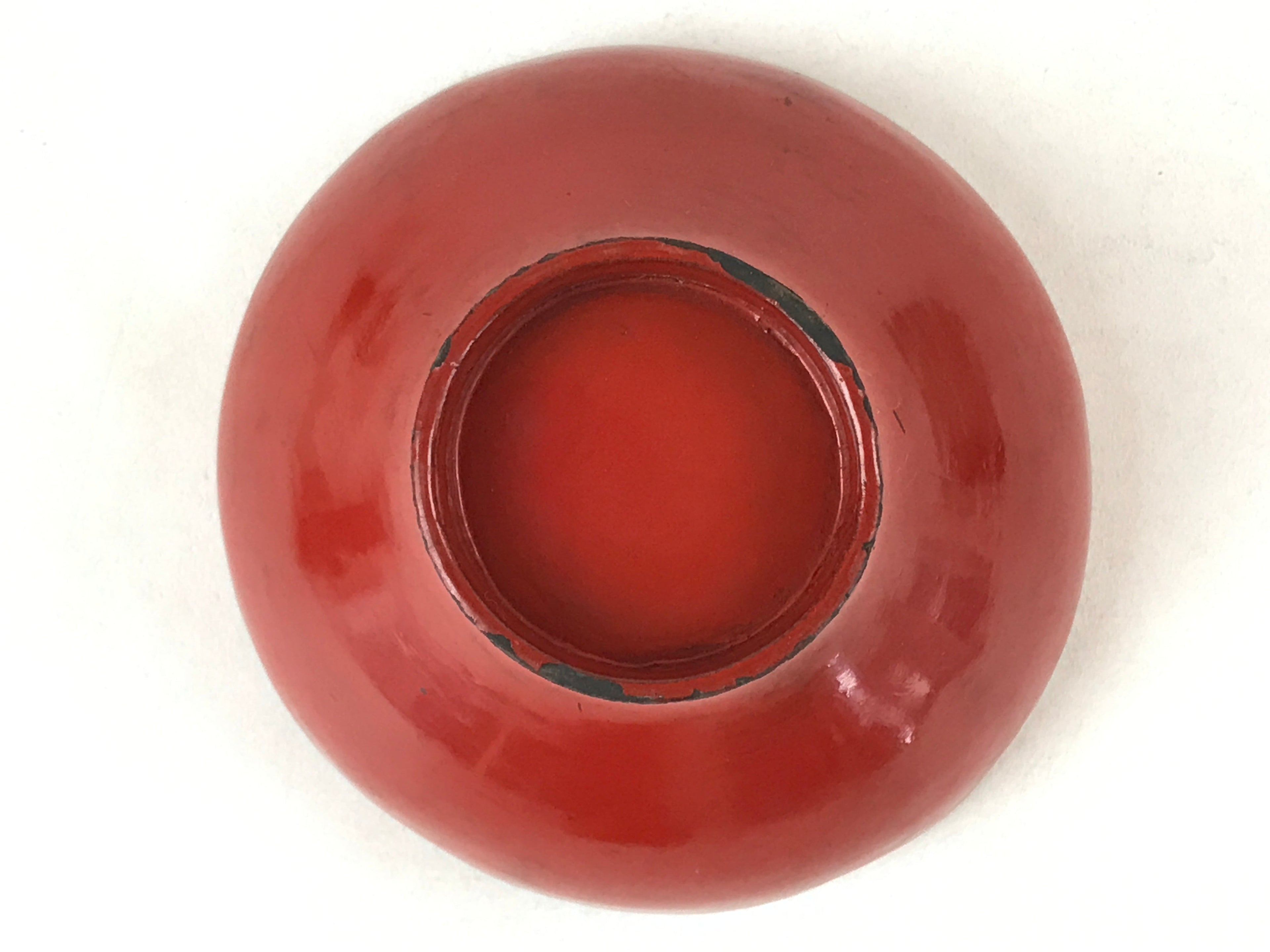 Antique Japanese Lacquer Lidded Bowl Wood Nimonowan Makie Chrysanthemum Red LB84