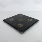Antique Japanese Lacquer Wood Bento Box Lid Decoration Gold Makie Mon Crest L357