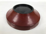 Antique Japanese Lacquer Wood Lidded Large Bowl Makie Gold Red Plum Crane L611