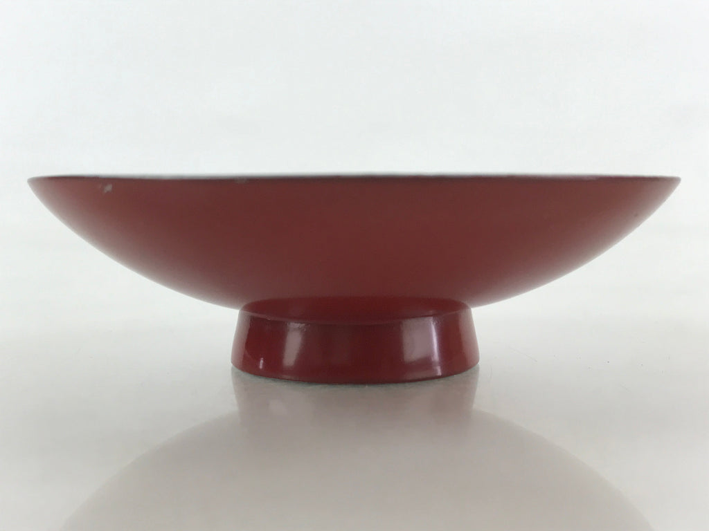 Antique Japanese Lacquered Sake Cup Sakazuki Red 2 Cranes Guinomi Ochoko G79