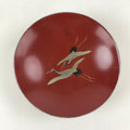 Antique Japanese Lacquered Sake Cup Sakazuki Red 2 Cranes Guinomi Ochoko G79