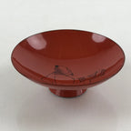 Antique Japanese Lacquered Sake Cup Sakazuki Red Man Play Koto Guinomi Ochoko G7