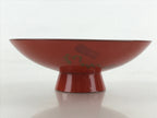 Antique Japanese Lacquered Sake Cup Sakazuki Red Man Play Koto Guinomi Ochoko G7