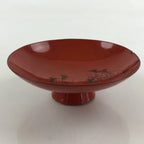 Antique Japanese Lacquered Sake Cup Sakazuki Red Men Talking Guinomi Ochoko G81