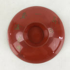 Antique Japanese Lacquered Sake Cup Sakazuki Red Men Talking Guinomi Ochoko G81
