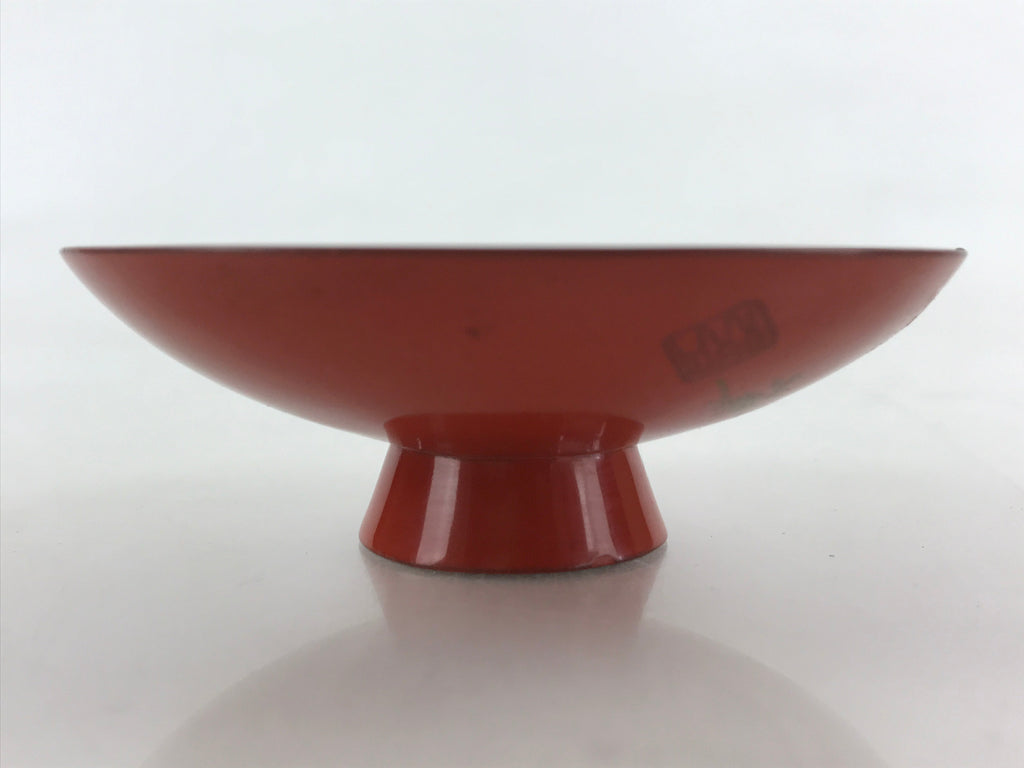 Antique Japanese Lacquered Sake Cup Sakazuki Red Men Talking Guinomi Ochoko G81