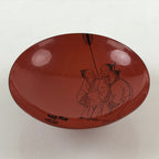 Antique Japanese Lacquered Sake Cup Sakazuki Red Men Talking Guinomi Ochoko G83