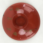 Antique Japanese Lacquered Sake Cup Sakazuki Red Men Talking Guinomi Ochoko G83