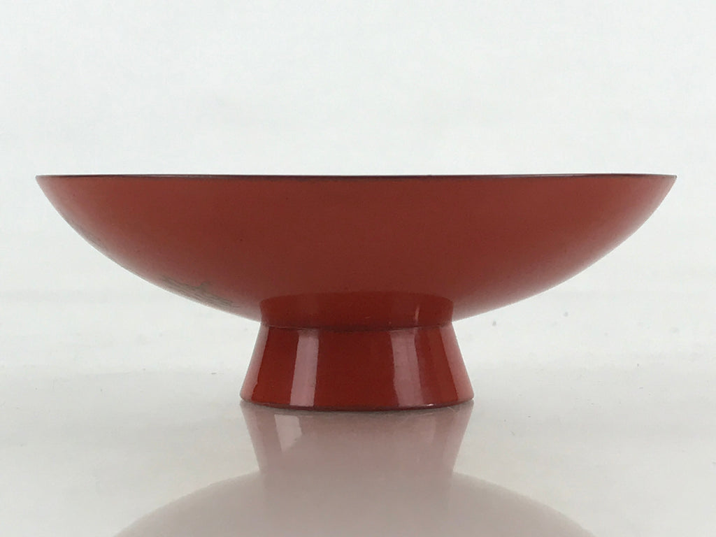 Antique Japanese Lacquered Sake Cup Sakazuki Red Men Talking Guinomi Ochoko G83