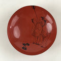 Antique Japanese Lacquered Sake Cup Sakazuki Red Men Talking Guinomi Ochoko G83