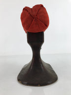Antique Japanese Lacquered Wood Silk Takamakura Neck Pillow Geisha Red JK705