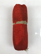 Antique Japanese Lacquered Wood Silk Takamakura Neck Pillow Geisha Red JK705