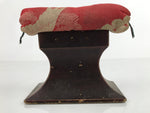 Antique Japanese Lacquered Wood Silk Takamakura Neck Pillow Geisha Red JK706