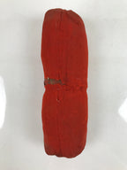Antique Japanese Lacquered Wood Silk Takamakura Neck Pillow Geisha Red JK707