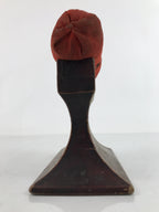 Antique Japanese Lacquered Wood Silk Takamakura Neck Pillow Geisha Red JK707