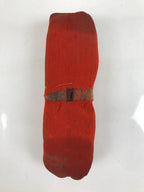 Antique Japanese Lacquered Wood Silk Takamakura Neck Pillow Geisha Red JK707