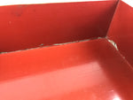Antique Japanese Lacquered Wooden Big Storage Box With Lid Black Red L69