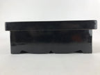 Antique Japanese Lacquered Wooden Big Storage Box With Lid Black Red L69