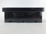Antique Japanese Lacquered Wooden Big Storage Box With Lid Black Red L69
