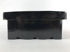 Antique Japanese Lacquered Wooden Big Storage Box With Lid Black Red L69