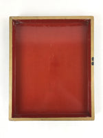 Antique Japanese Lacquered Wooden Big Storage Box With Lid Black Red L69