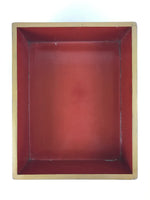 Antique Japanese Lacquered Wooden Big Storage Box With Lid Black Red L69