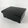 Antique Japanese Lacquered Wooden Big Storage Box With Lid Black Red L69