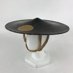Antique Japanese Lacquered Wooden Hat Jingasa Samurai Hat Hinomaru Crest JK605
