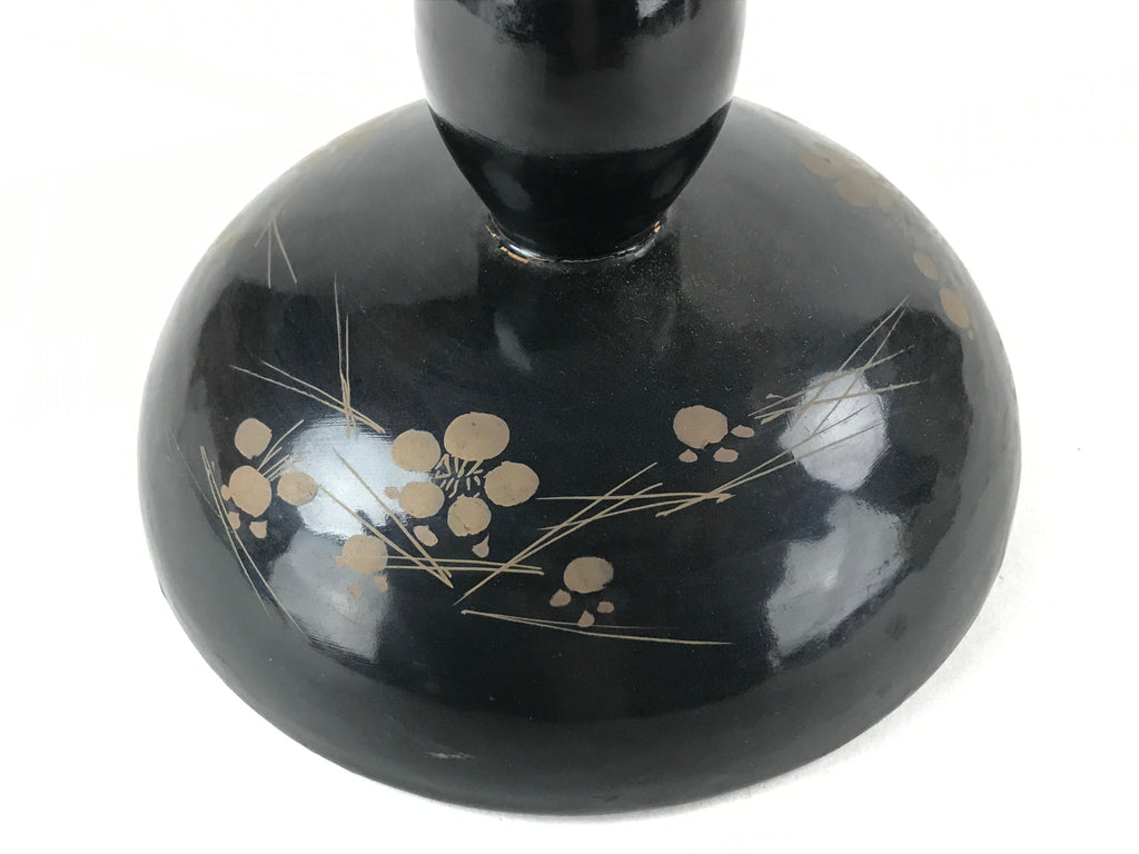 Antique Japanese Lacquered Wooden Makie Serving Table Takatsuki Crane Gold L100