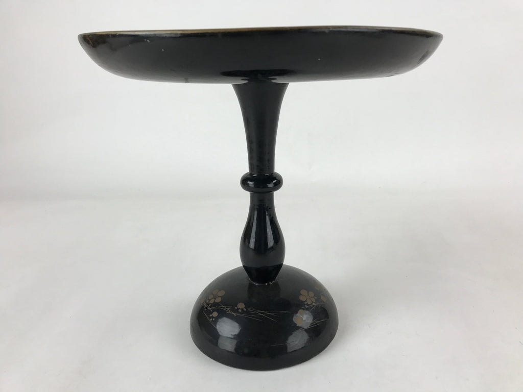 Antique Japanese Lacquered Wooden Makie Serving Table Takatsuki Crane Gold L100