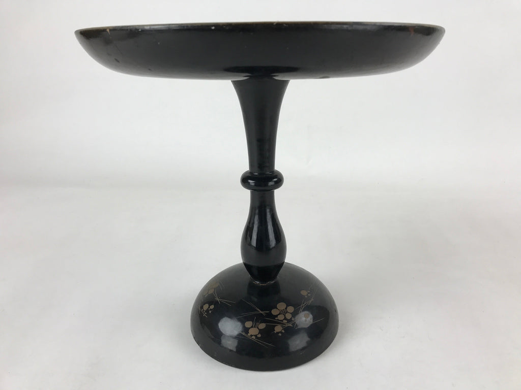 Antique Japanese Lacquered Wooden Makie Serving Table Takatsuki Crane Gold L100