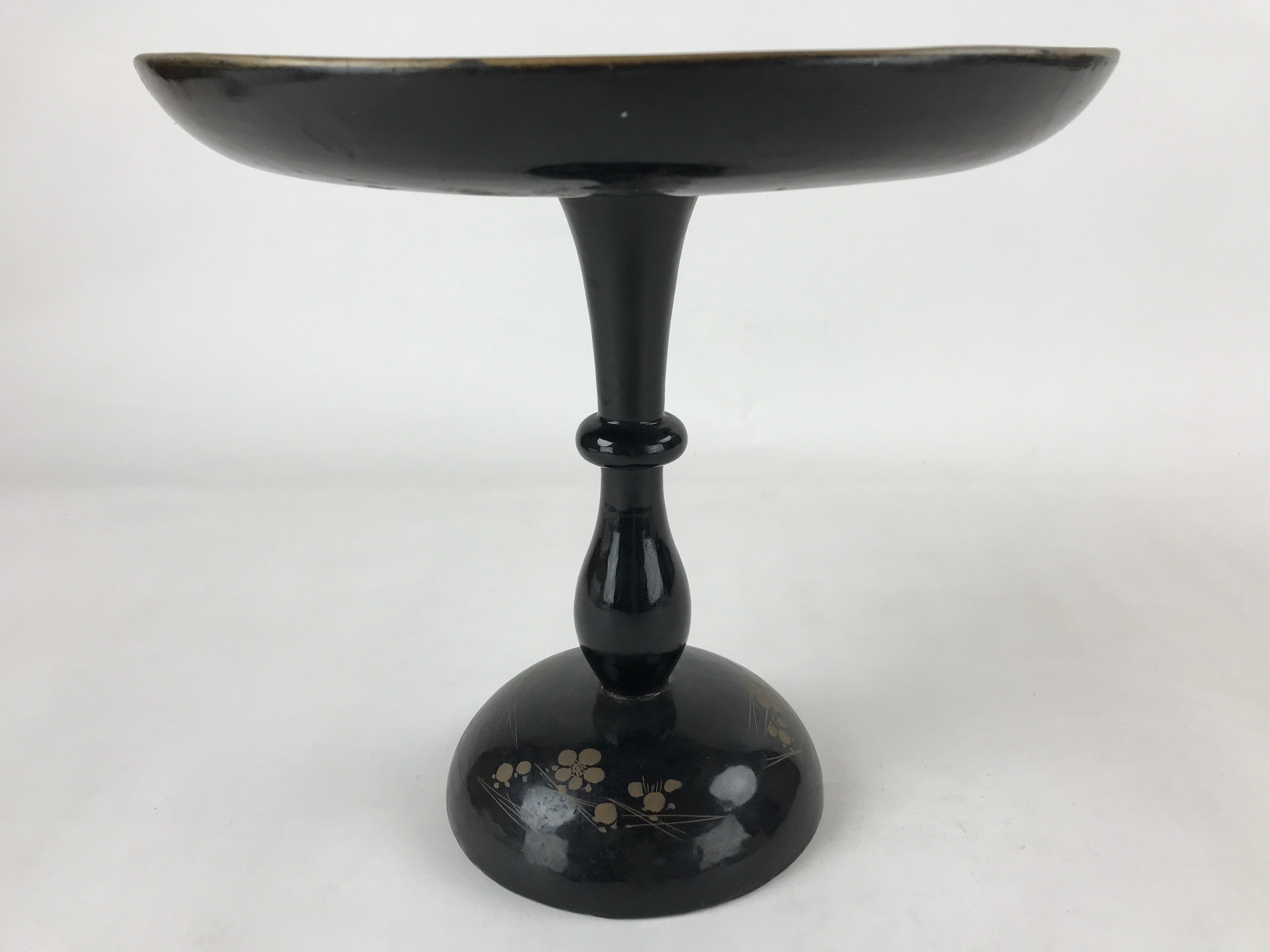Antique Japanese Lacquered Wooden Makie Serving Table Takatsuki Crane Gold L100